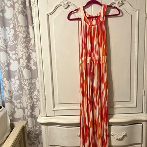 Calvin Klein maxi dress size 12 pink orange and white